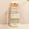 Giocattolo in Legno Montessori Xilofono Multicolore Campanelle Perline Colonna Tamburo Strumento Musicale Giocattolo Educativo per Bambini Regalo Strumento Musicale