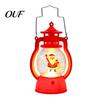 LED Warm Light Lamp Christmas Lantern Night Light, Retro Santa/Snowman/Tree Handheld Oil with Decorative Holiday LED, Cute Tabletop Decor, Xmas