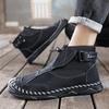 Fashion 2025 New Men's Leather Casual Shoes Breathable  Slip on Low Top Walking Shoes Outdoor Male Ankle Boots Slip-Resistant Work Boots