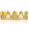 1 peça Carnaval Festa de Natal Crianças Chapéu de Bola Adesivos Diamante Flanela Dourado Adulto Coroa de Rei Coroa