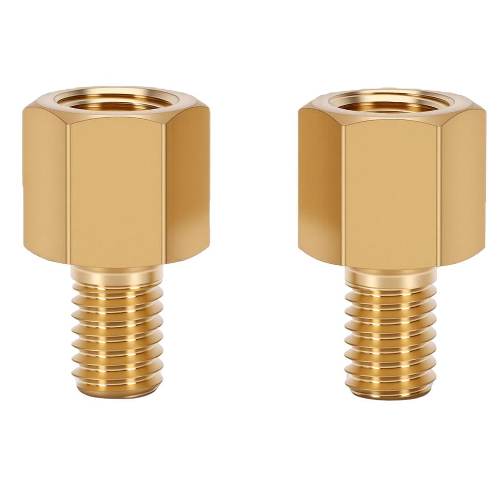 2pcs Brass Pipe Fitting Rustproof Versatile 1 8in NPT Female to Metric M8 M8X1.25 Male Pipe Adapter