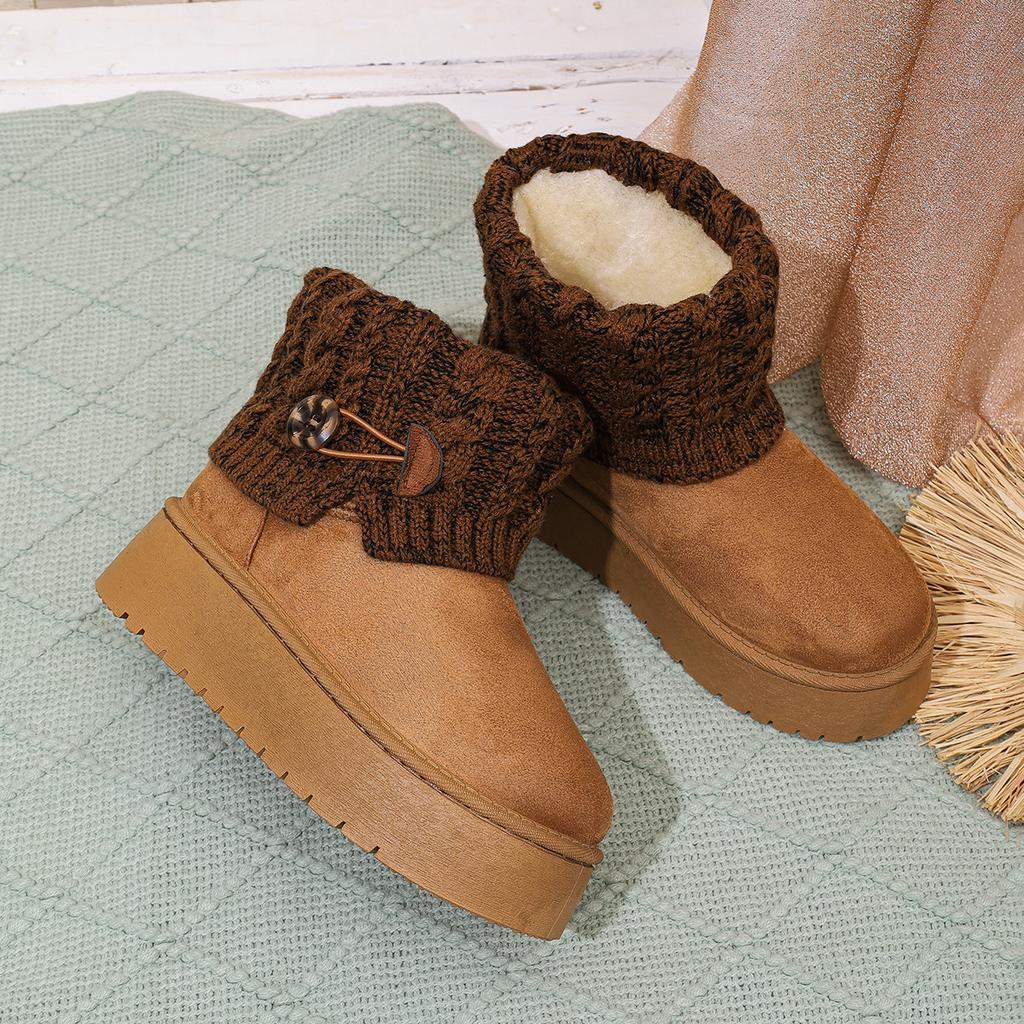 Fashion Women Snow Boots Plush Warm Anti Slip Comfortable Ankle Boots Fluffy Round Toe Platform Cotton Boots 2025 Winter Botas Mujer