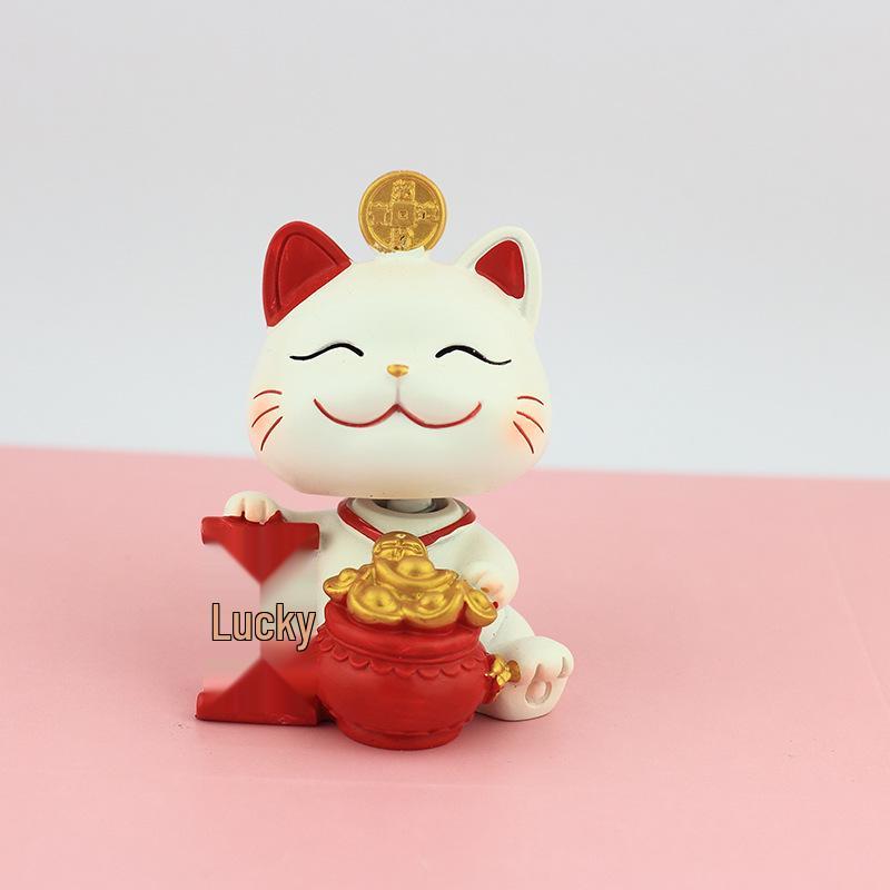 Lucky Cat Resin Craft - Cute Desktop Ornament & Home Decoration