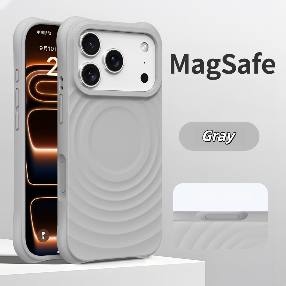 Coque de téléphone magnétique pour iPhone 17Pro Air 16 15 14 17 Pro Max Étui pour charge sans fil Magsafe Silicone Ondulation de l'eau Souple Coque