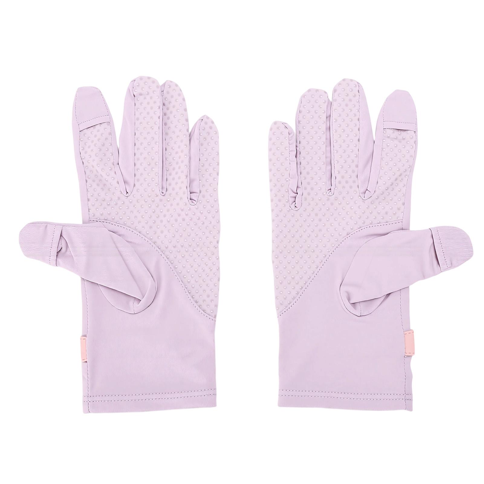 

Ice Silk Gloves for Women UPF50+ Sun Proof Touchscreen Summer Outdoor Gloves with Removable Fingertips for Driving фиолетовый