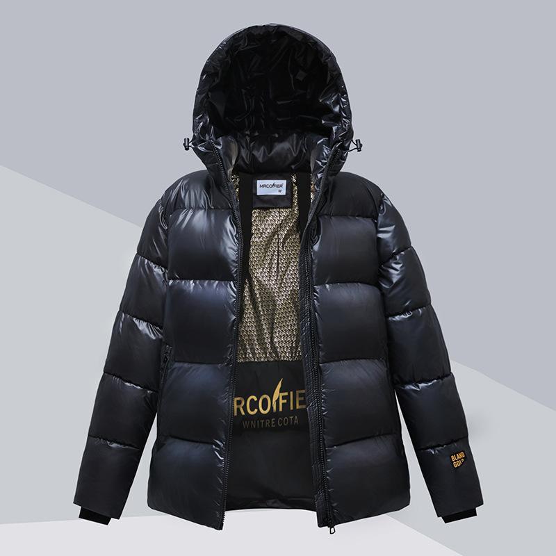 

Short Down Cotton Jacket for Women Winter Thick Cold-resistant Couples Same Style Fashionable Cotton-padded Jacket Trendy M чёрный