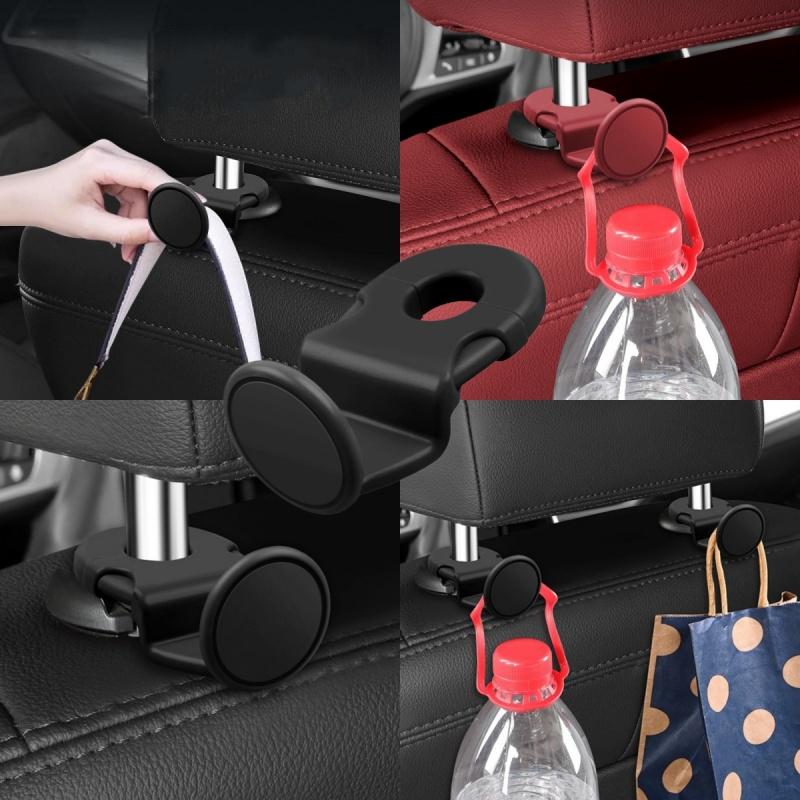 2Pcs Car Back Seat Hook Auto Interior Organizer Accessories 20Kg Heavy Duty For Grocery Bag Car Headrest Hanger Storage Hook