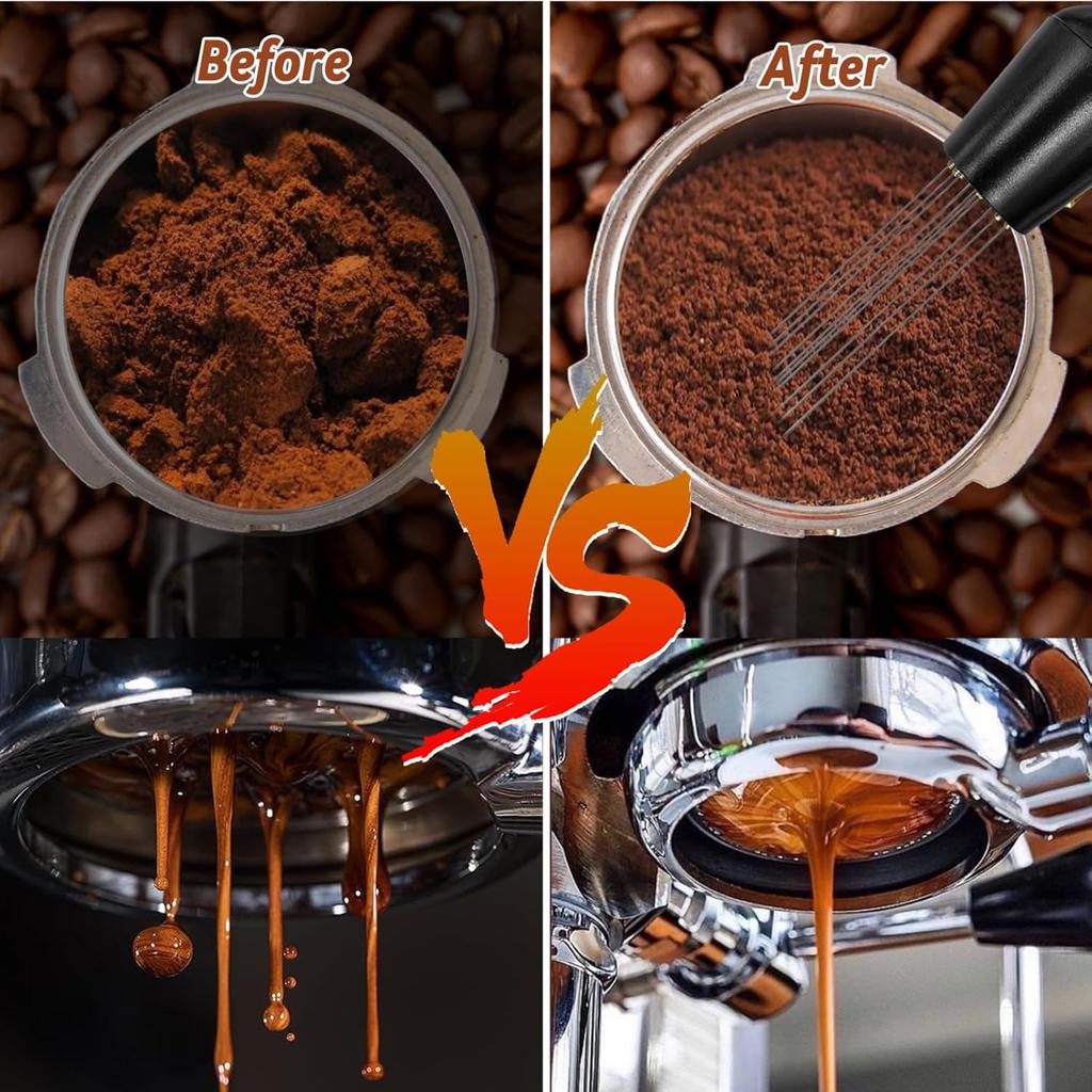 22pcs Espresso Accessories Kit 51/58mm Barista Kit with WDT Tool Milk Frothing Pitcher Latte Art Pen Coffee Stirrer Tamper Mat