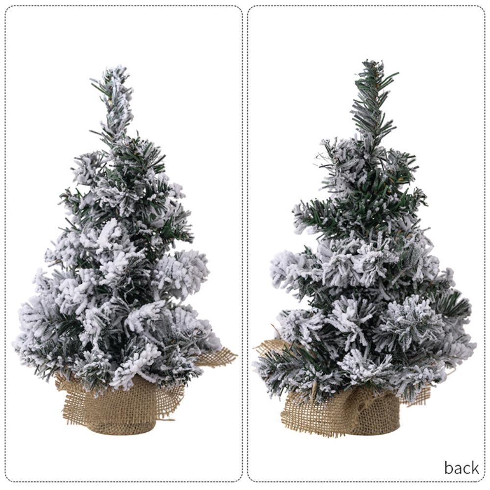 20/30cm Flocked Christmas Small Tree Lifelike Plastic Artificial Xmas Pine Tree Children Gifts Christmas Decorations Mini Tree