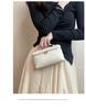 Sac Boîte à Lunch en Cuir de Vachette Pleine Fleur pour Femme, Nouveau Style 2025, Sac Blanc Porté Main/Bandoulière pour Téléphone