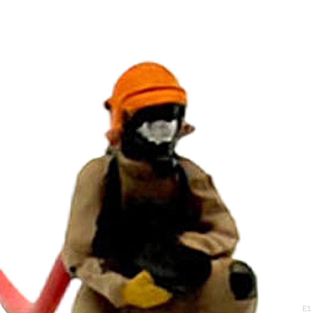 1/64 Feuerwehrmann Figuren Diorama Action Realistisch Winzige Leute Modell für Mikro-Landschaften