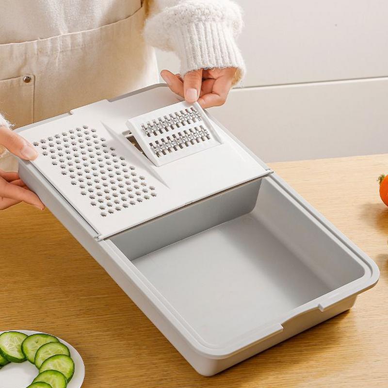 Rivjärn För Kök Grönsaksskärare Skalare Verktyg Med Förvaringsbricka Matberedare För Måltidsförberedelse Potatis Morot Sallad Hemma Matlagning