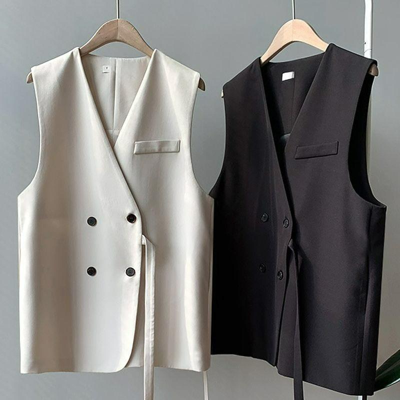 Suit Vest Women's Outer Wear Spring and Autumn British Style Loose Large Size Outer Wear Waistcoat Vest Jacket