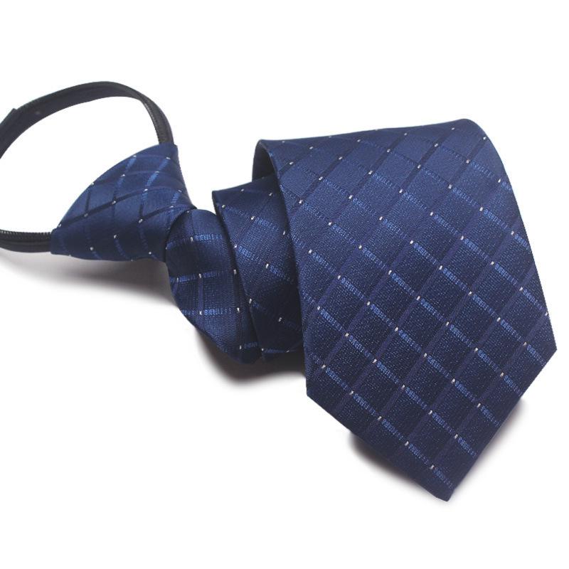 Men's 8cm No-Knot Zipper Tie - Easy-Pull Business Formal Tie