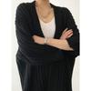Women's Solid Color Long Open Knit Cardigan, Fashion Vacation Sweater Coat for Autumn Winter