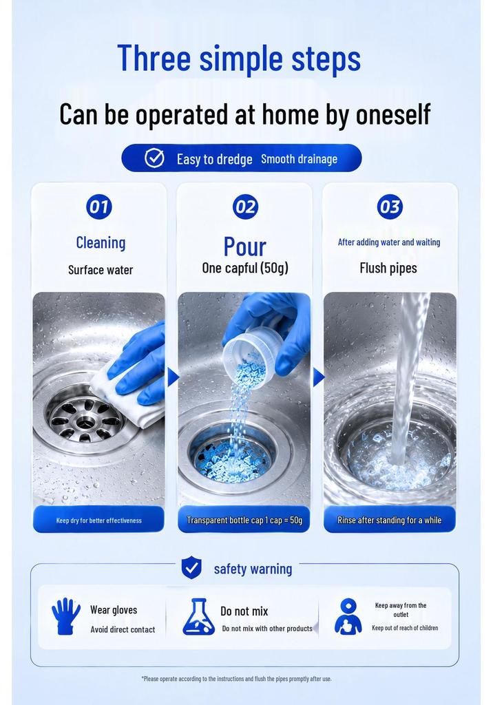 Ping An Datong Pipe Cleaner & Deodorizer for Kitchen, Toilet & Floor Drains