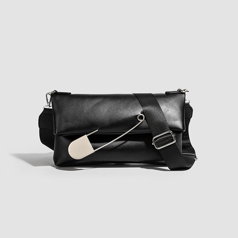 

2024 New Korean Women s Bag Internet Celebrity Large Pin Folding All-matching Fashionable Cross-body Capacity Simple Small Square чёрный