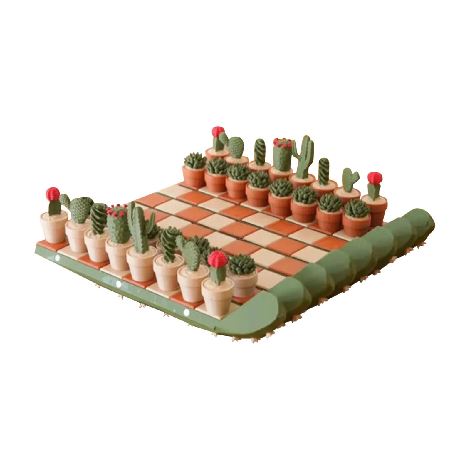 

Международный шахматный набор «Кактус» - Сворачивающаяся шахматная доска с магнитными шахматными фигурами в виде кактусов. One Size