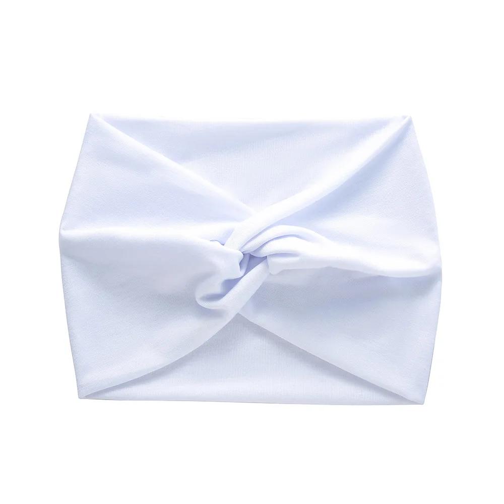 Simple Soild Color Twisted Extra Large Thick Wide Headbands Elastic Turban Workout Sports Hair Band Headwear