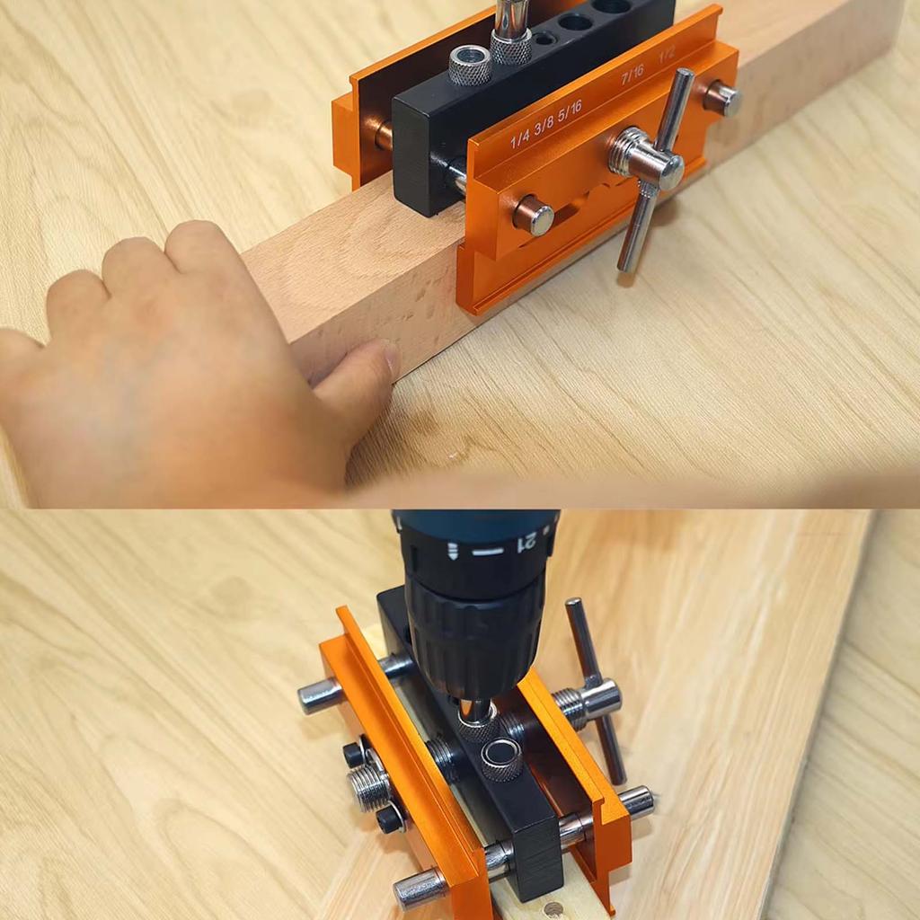 Woodworking Straight Hole Punching Locator, Metric Imperial Vertical Hole Self Centering Drilling Positioner