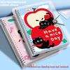 Removable Black Cat B5 Loose-Leaf Notebook, Extra Thick Cartoon Notepad for Students