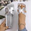 Women's Square Toe Fairy Slides, Summer Non-slip Flat Sandals, Simple One Strap Beach Shoes