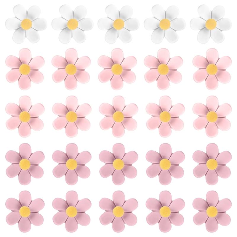 10/20/30Pcs Flower Head Push Pins Cork Notice Board Thumb Tacks for Office Bulletin Board Display Picture Note Memos