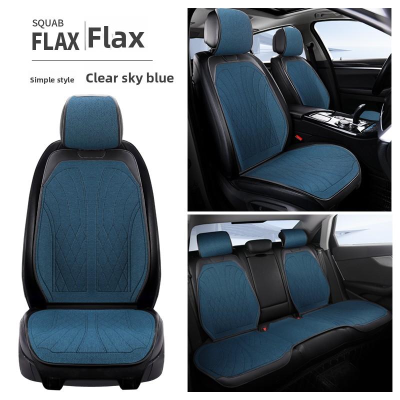 Luxury Car Seats Protection Universal Flax Car Seat Cover All Season Breathable Auto High Quality Flax Saddle Pad Seat Covers