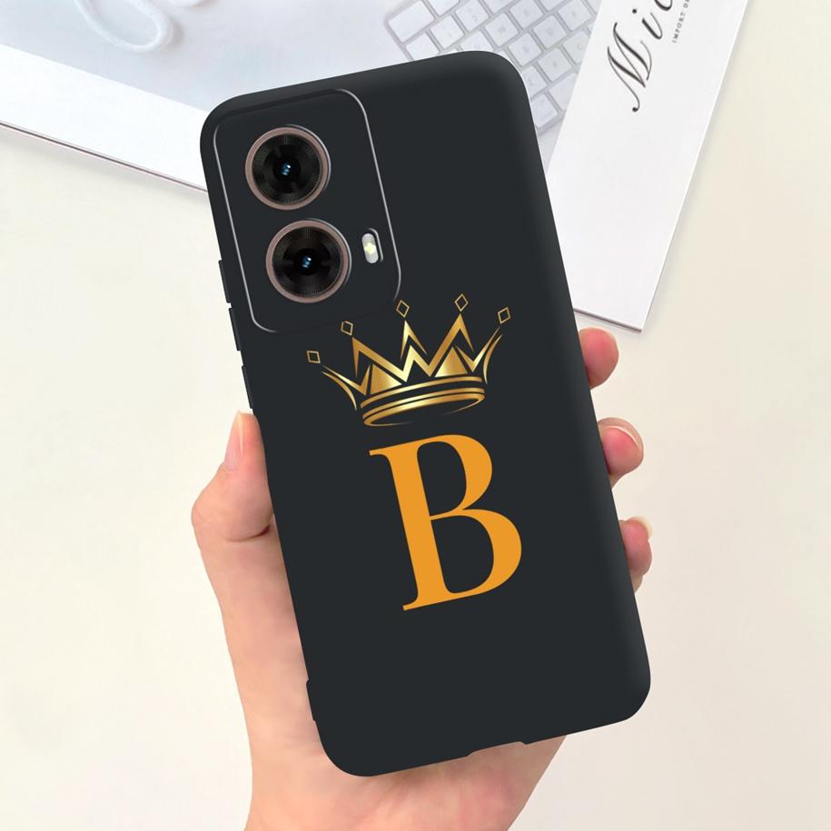 For Motorola Moto G85 Case 2024 New Luxury Initial Letters Soft Silicone Protective Cover For Moto G85 5G G 85 Shockproof Bumper