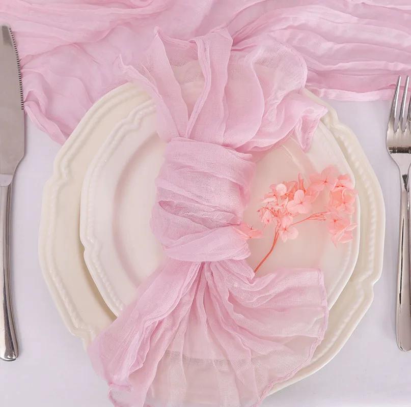 60PCS Cheesecloth Napkins Gauze Napkins Wedding Decor Baby Shower Dinner Bridal Shower Birthday Party Arches Cake Table Decor