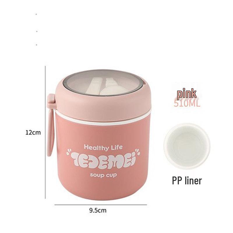 Creative Heated Lunch Box Set for Office Workers - Includes Large Capacity Box, Soup Cup, and Insulated Bag