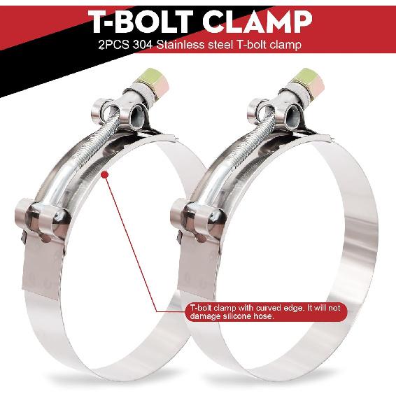 ID 3Inch 4-Ply Straight Coupler Silicone Hose 5Mm Thickness 12Inch Length With 2 X Stainless Steel T-Clamps (3Inch(76Mm))