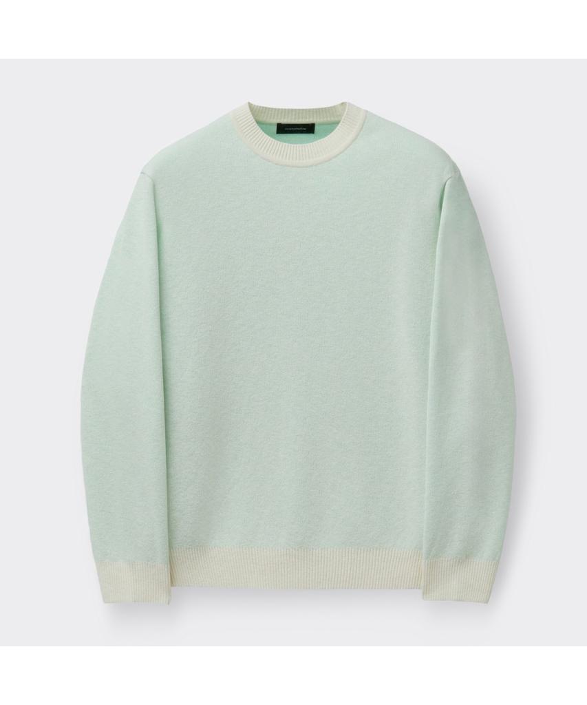 Keoseuuteommellou Green Two-Tone Round Neck Sweater Cwwas26221Grx
