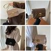 French Style Women's Bag 2023 Autumn And Winter New Tide Pure Color Pu Small Square Bag Street Fashion Daily Shoulder Bag