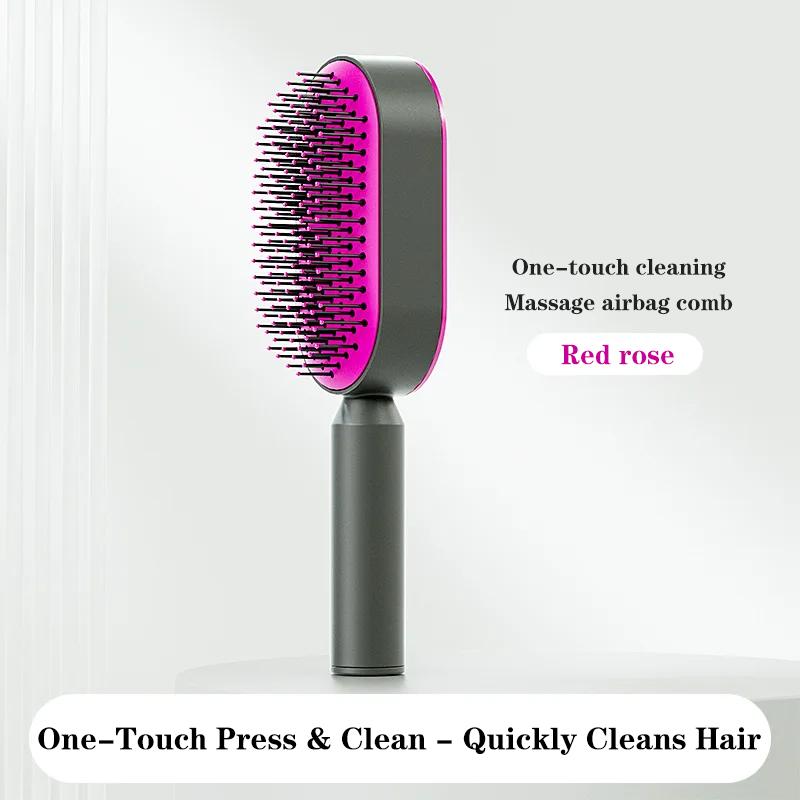 Massage Comb Hair Brush Self Cleaning Hair Brush for Women One-Key Quick Hair Comb 3D Air Cushion Hair Styling Tools