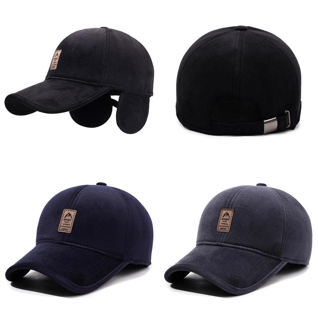 Sports Style Baseball Cap For Men With Fleece Lining Windproof Warmth For Outdoor Activities