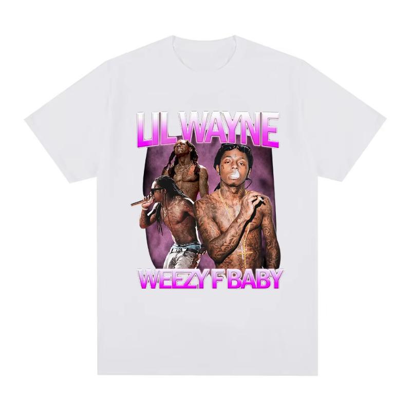 Rapper Lil Wayne Tričko Weezy F Baby Grafická Trička Unisex Dámské Vintage Punk Krátký Rukáv Oversized Tričko Hip Hop Streetwear
