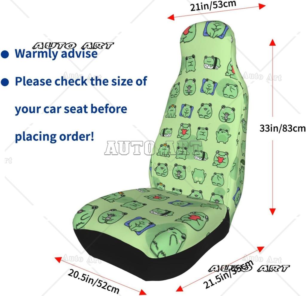 Frog Car Seat Cover 2 Pcs Front Seat Bucket Seat Protector Universal Fits For Auto Interior Accessories For Cars Truck Sedan