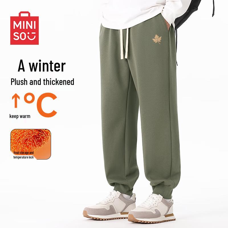 

MINISO Мужские плюшевые теплые повседневные спортивные длинные брюки 3XL