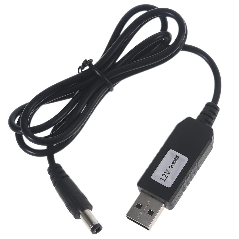 QC3.0 USB to 12V 1.5A 18W 5.5x2.5mm Step Up Line Converter Cable for WiFi Router Modem Table Lamp Speaker Fan 100CM