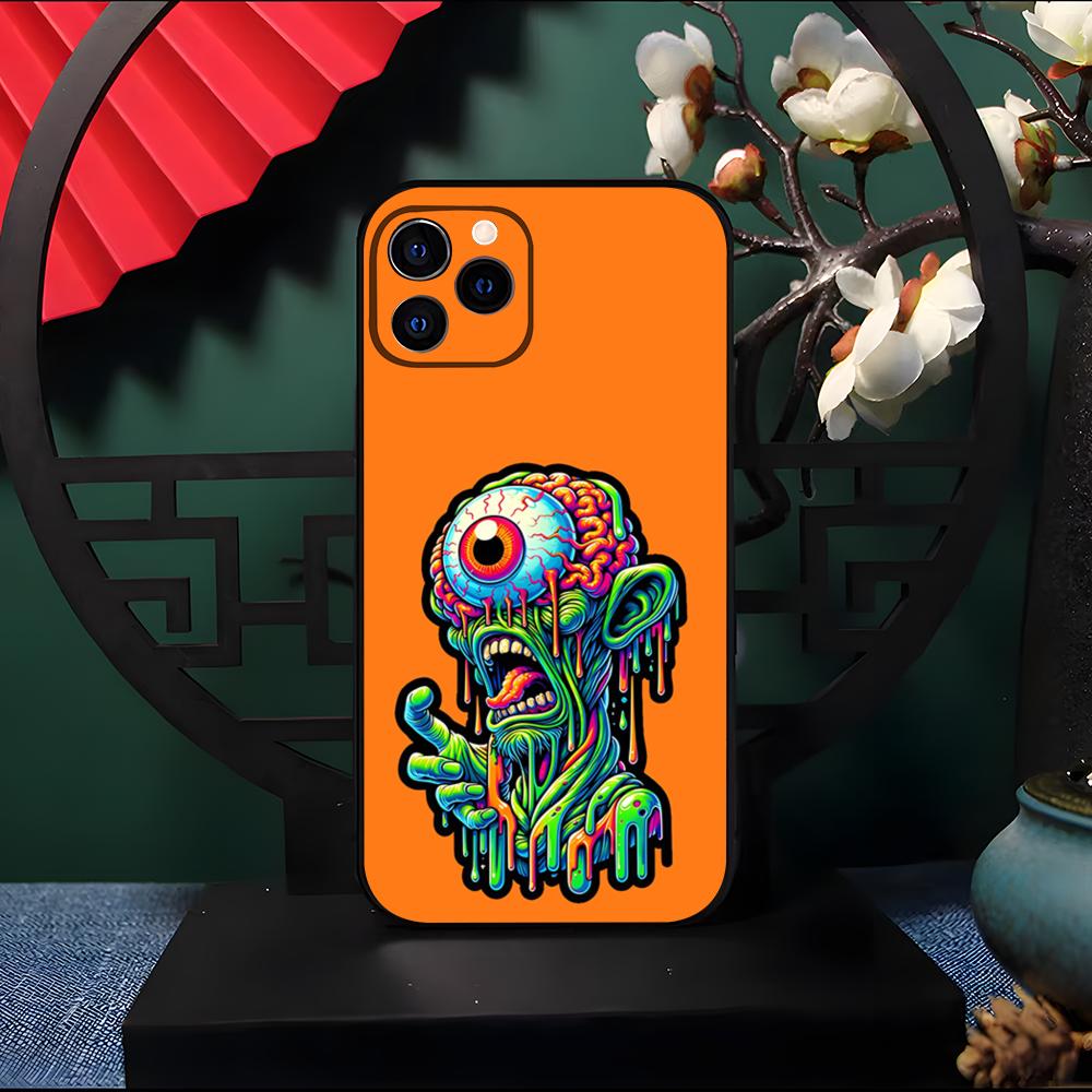 

Неоновый Глазастый Мозговой Инопланетный Монстр Чехол для Телефона Для IPhone 17 Pro Max 16 15 14 Pro Max 13 11 Air Plus Силиконовый Чехол iPhone 14 Pro