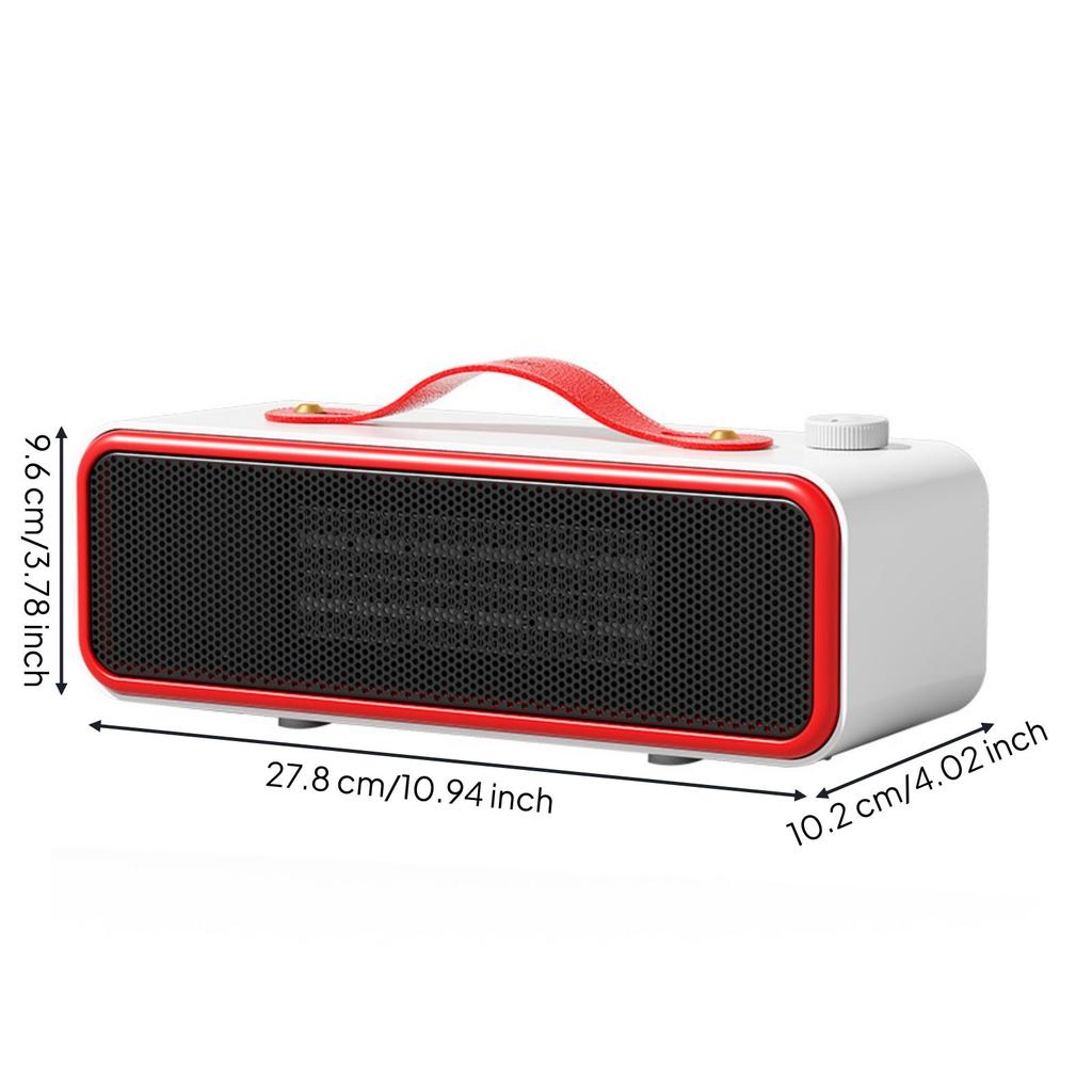 Desktop Electric Heater with Carry Handle Tipping Protection PTC Space Quiet for Indoor
