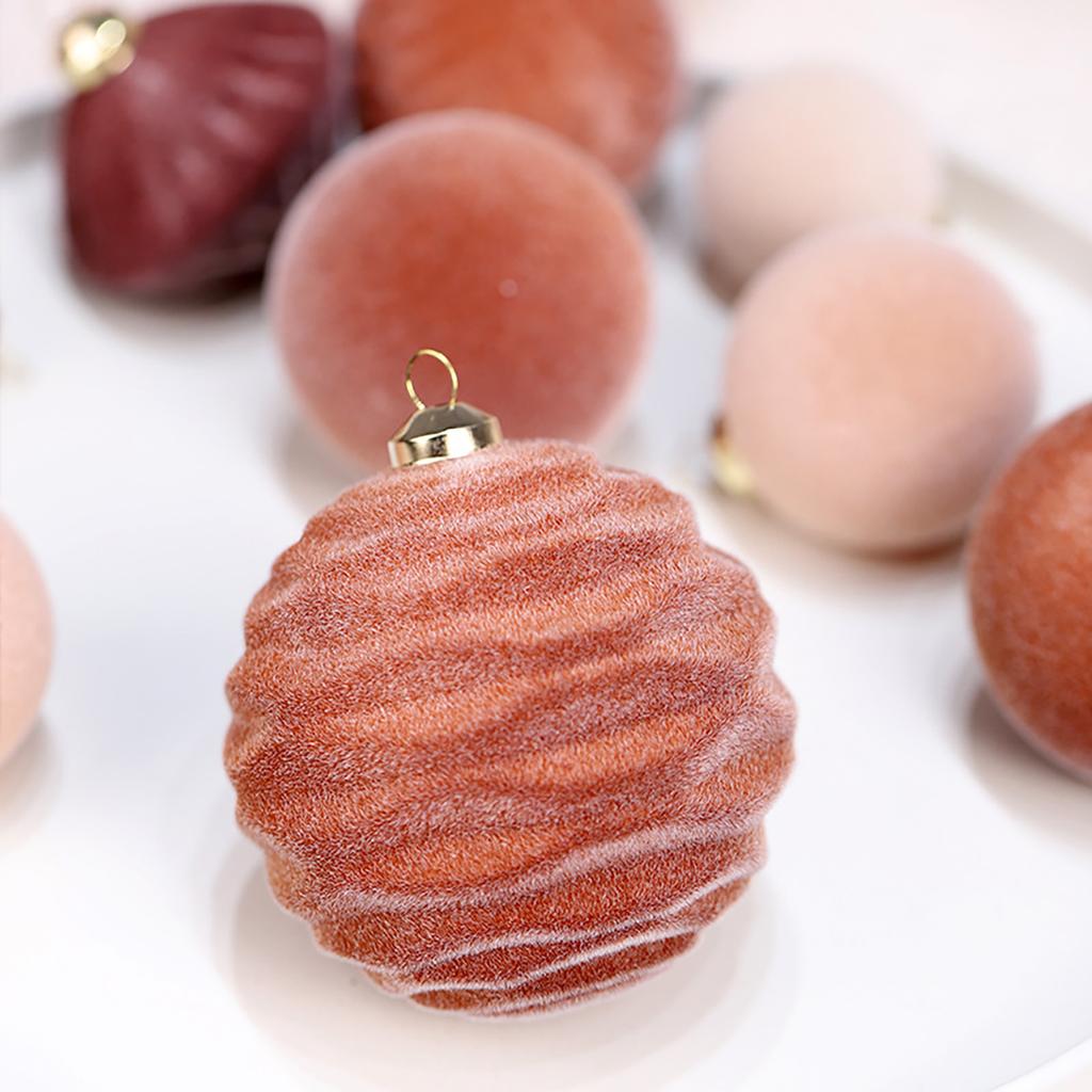 35Pcs Velvet Ball Decorative Hanging Ornament Festival Tree Ball Holiday Decoration Set Tree Pendant