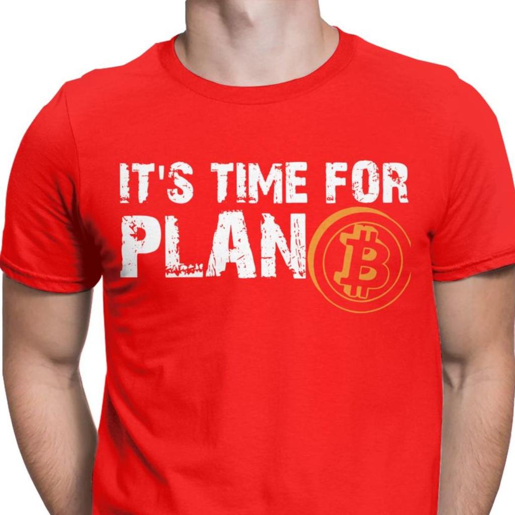 Mens Its Time For Plan B Bitcoin BTC Crypto Currency T Shirts Cryptocurrency Blockchain Christmas TShirts Drop Ship