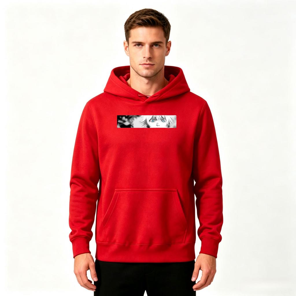 Men's Anime Eye Print Pullover Hoodie Casual Long Sleeve Loose Streetwear Hooded Sweatshirt