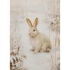 Vintage Easter Cute Little Rabbit Wildflower Posters and Prints Canvas Printing Wall Art Picture for Living Room Home Decoration