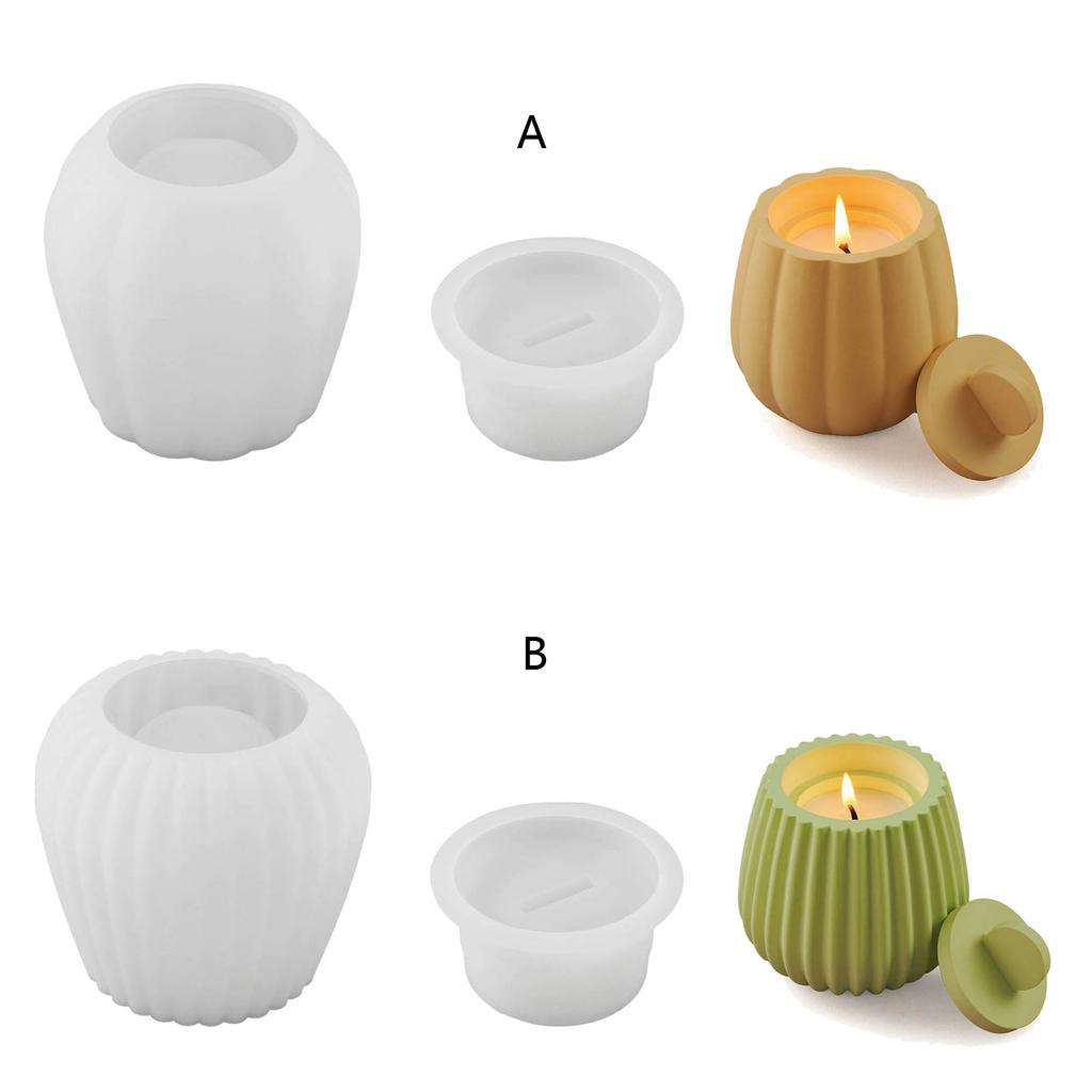 DIY Silicone Candle Holder Mould Handmade Striped Jar Mirror Candlestick Mold for Teas Wax Cup for Blessing Ceremony