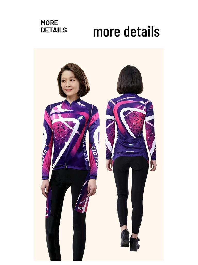 Mid-Aged Women's Thick Fleece Cycling Suit - Slim-Fit Mountain & Road Bike Gear