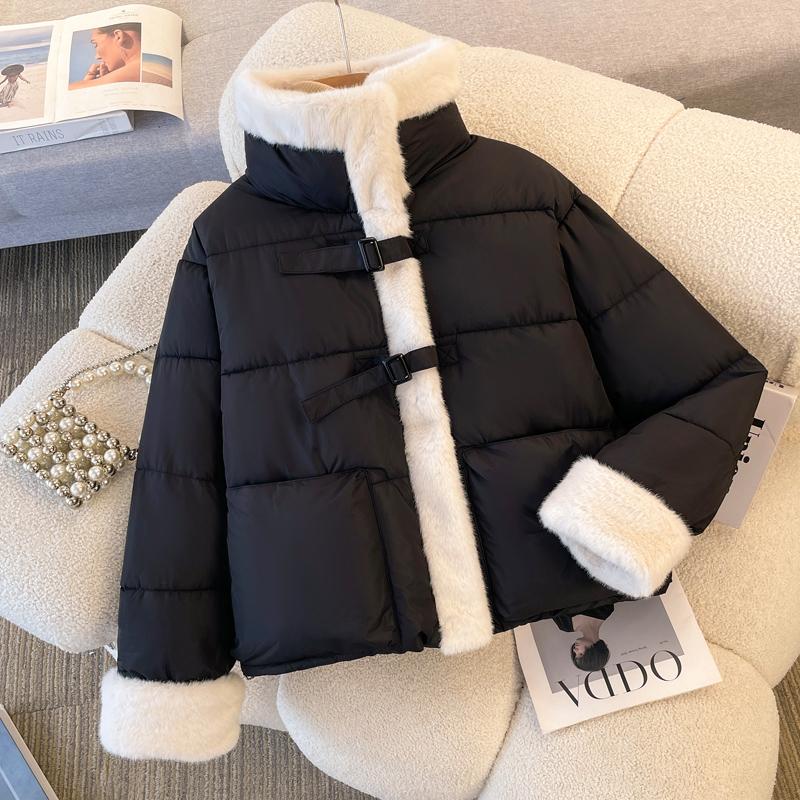 Winterjacken für Damen, kurze Parkas, modisch, locker, dick, warm, Oberbekleidung