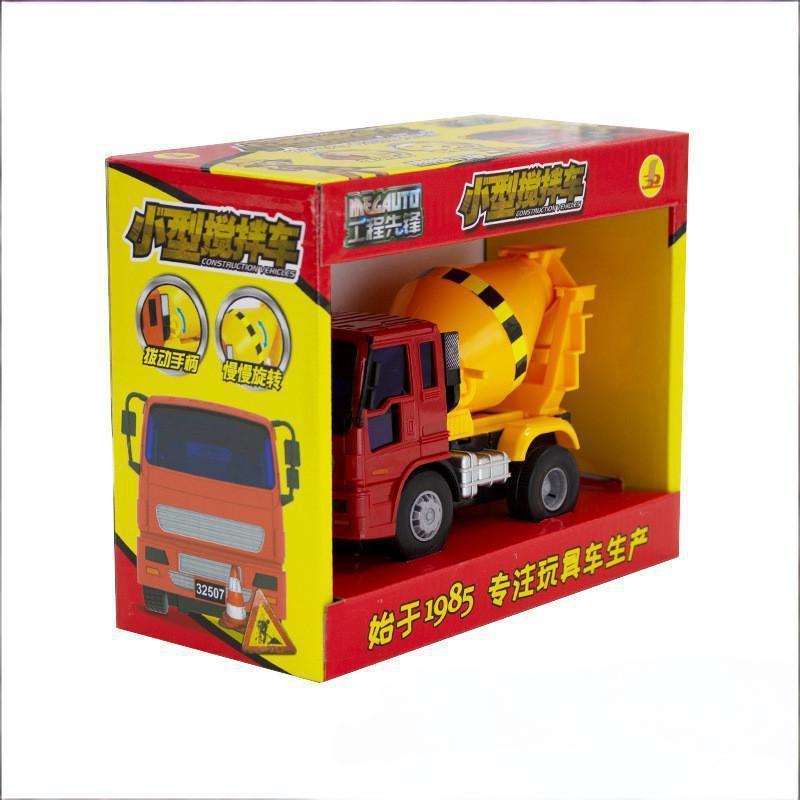 Inertia-driven gliding children s toy car, construction vehicle, mixer truck, model roller truck Cement mixer truck